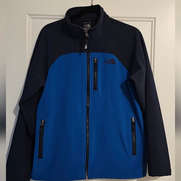 The North Face Boy's Apex Nimble Jacket in Turkish Sea Blue & Urban Navy sz xl - Picture 3 of 7